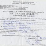 Certificat de scolarite de Manampisoa Fitahiana